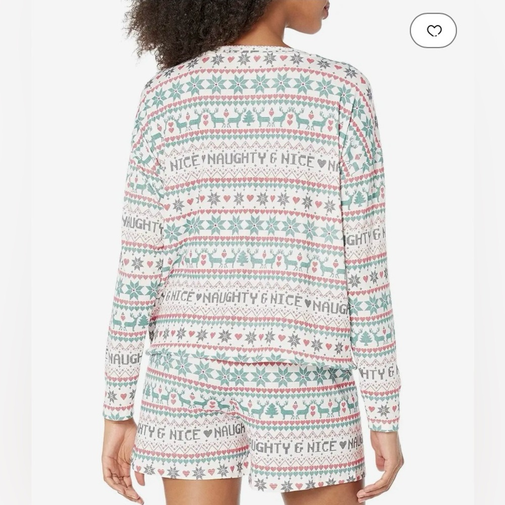 Wildfox Naughty and Nice Intimate Long Sleeve Red, White, & Green Size Small - Picture 2 of 11